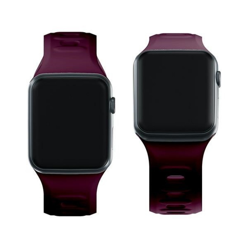 3mk Σιλικόνης Λουράκι Ρολογιού για Apple Watch 42/44/45/49 mm, mulberry / burgundy