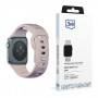 3mk Σιλικονούχο Λουράκι Ρολογιού για Apple Watch 42/44/45/49 mm, ροζ-μπεζ / latte