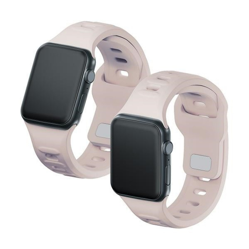 3mk Σιλικονούχο Λουράκι Ρολογιού για Apple Watch 42/44/45/49 mm, ροζ-μπεζ / latte