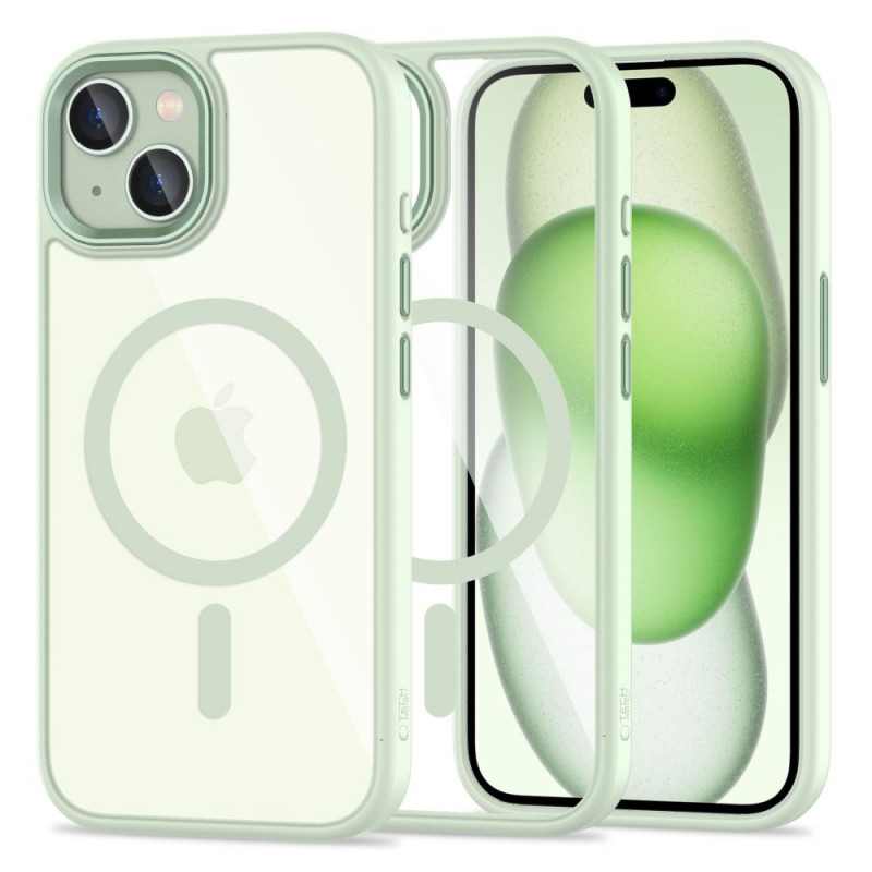 Θήκη Tech-Protect MagMat MagSafe για Apple iPhone 15, Πράσινο/Διάφανο