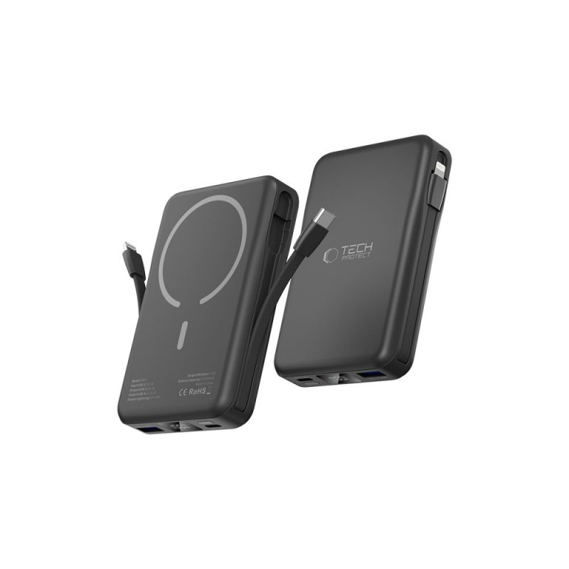 Tech-Protect PB31 LifeMag MagSafe φορητός φορτιστής 10000 mAh, 15 W, μαύρος