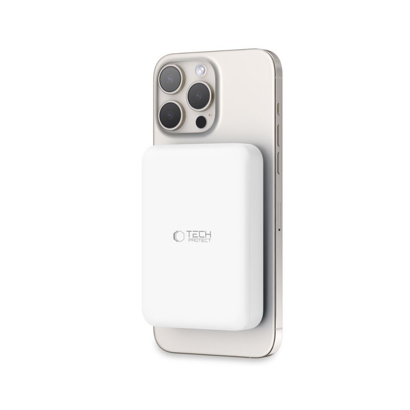 Tech-Protect PB11 LifeMag MagSafe φορητό power bank 10000 mAh, 15 W, Λευκό
