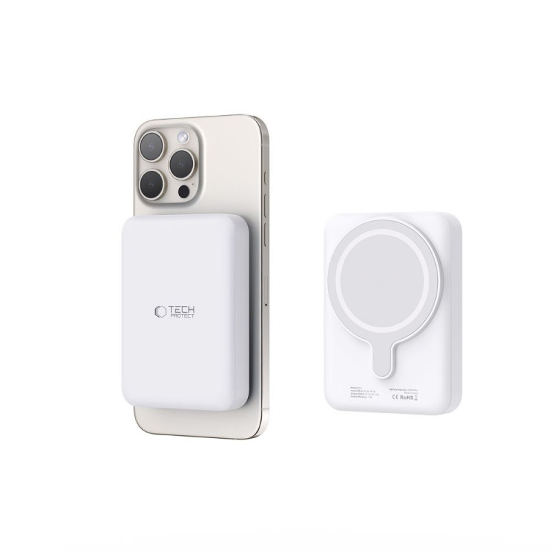 Tech-Protect PB11 LifeMag MagSafe φορητό power bank 10000 mAh, 15 W, Λευκό