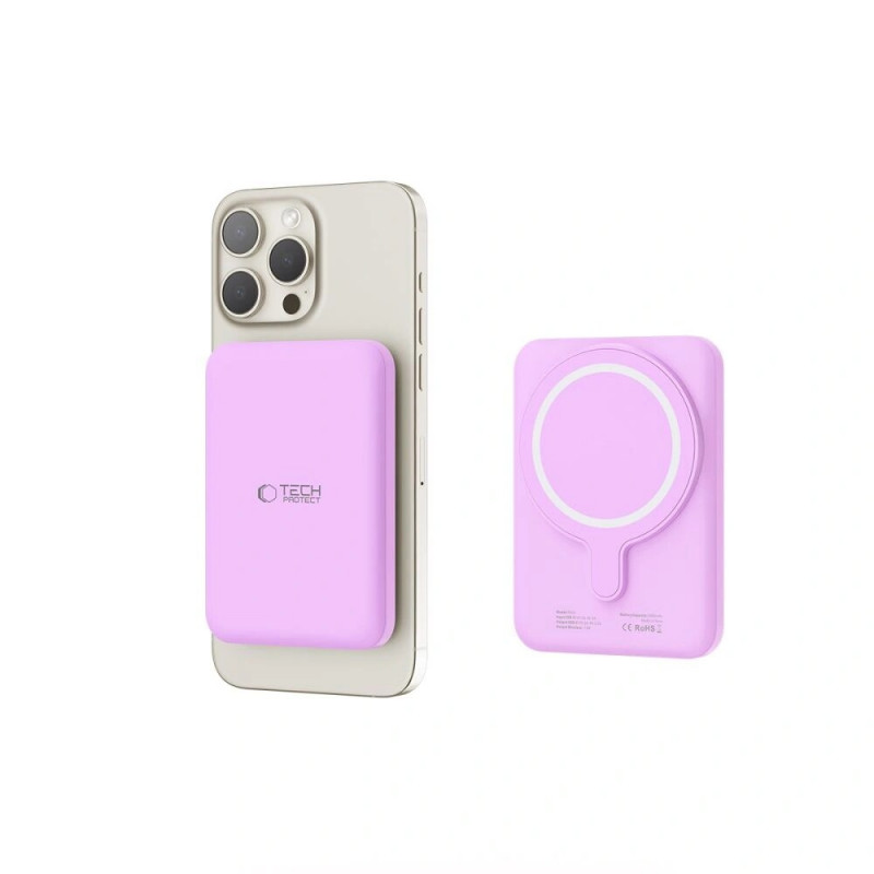Tech-Protect PB10 LifeMag MagSafe power bank 5000 mAh, 15 W, Λιλά