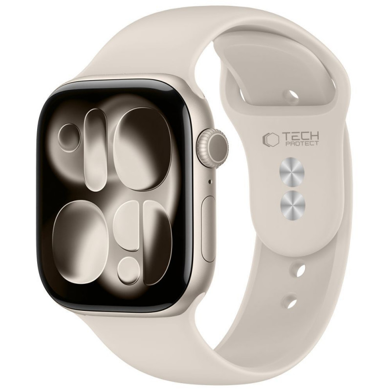 Tech-Protect Λουράκι σιλικόνης για Apple Watch 4/5/6/7/8/9/SE/10 (38/40/41/42 mm), Starlight
