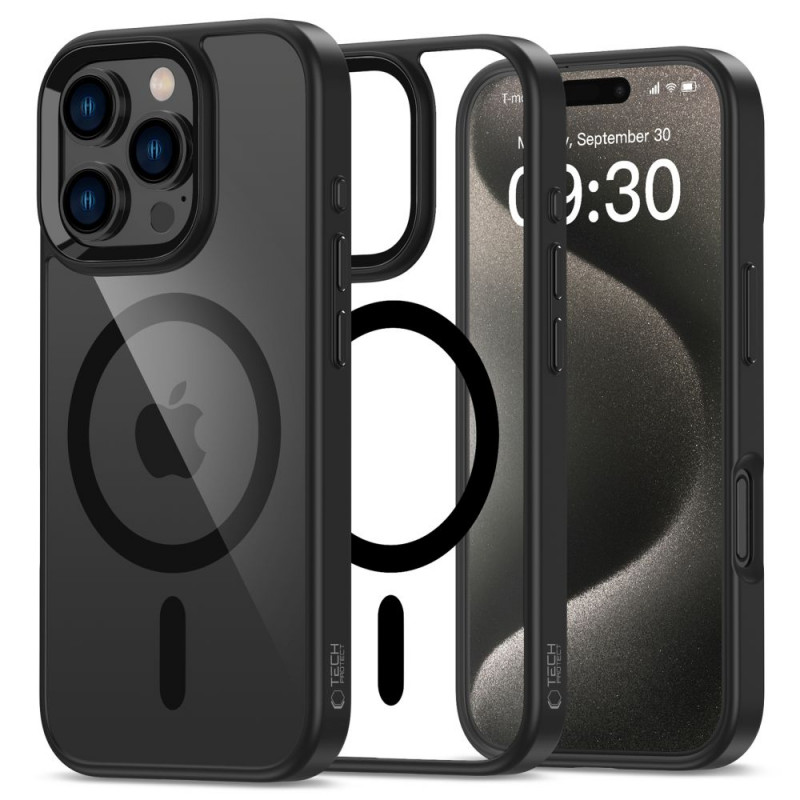 Θήκη Tech-Protect MagMat MagSafe για Apple iPhone 16 Pro, Μαύρο/Διαφανές