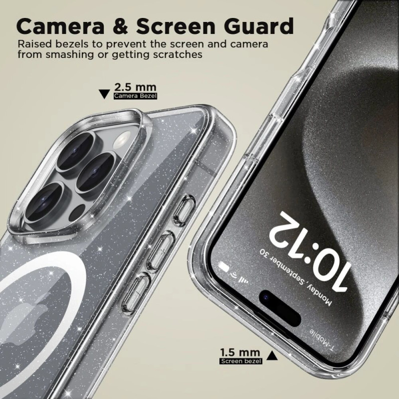 Θήκη Tech-Protect Flexair Hybrid MagSafe για Apple iPhone 16 Pro Max, Glitter