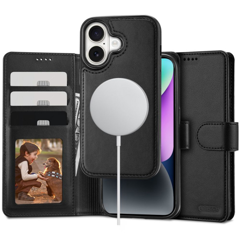 Θήκη πορτοφόλι Tech-Protect MagSafe για Apple iPhone 16, Μαύρη