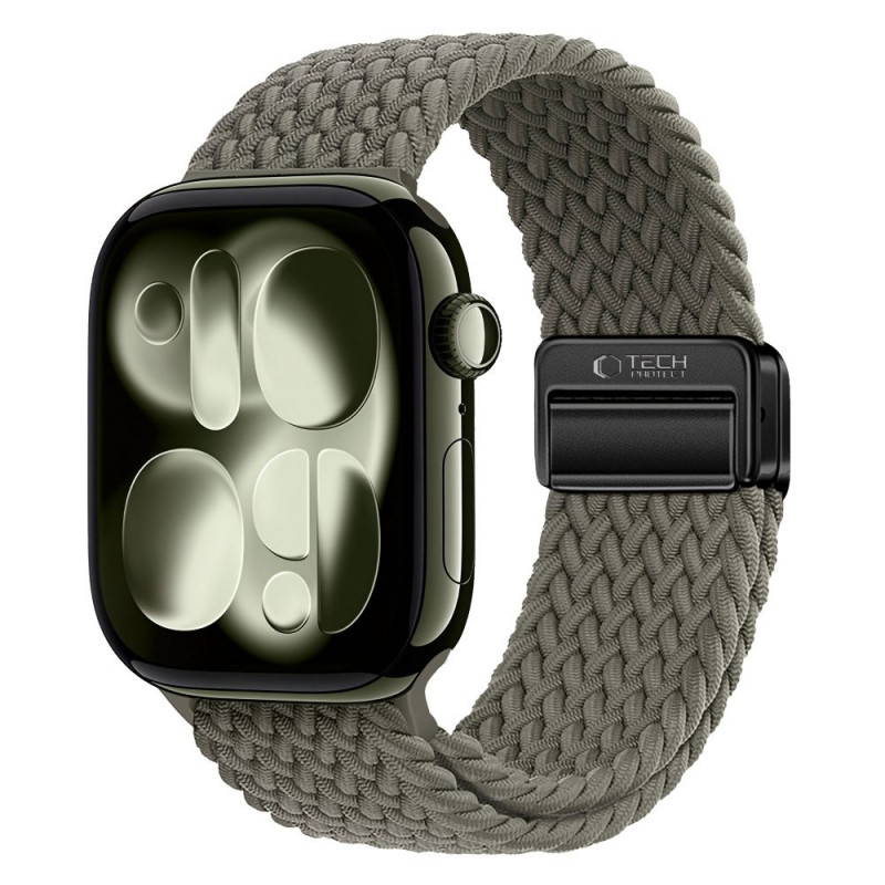 Tech-Protect Nylonmag Λουράκι για Apple Watch 4/5/6/7/8/9/SE/Ultra 1/2, 42/44/45/49 mm, Ελαιώδες Γκρι