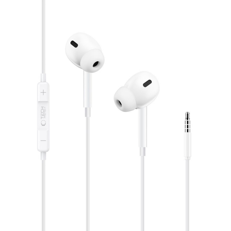 Tech-Protect Ultraboost Core G3 Mini Jack 3.5 mm Ενσύρματα Ακουστικά, Λευκά