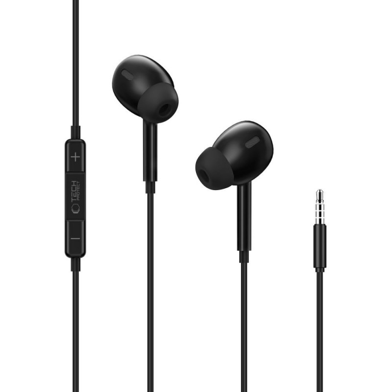 Tech-Protect Ultraboost Core G3 Ενσύρματα Ακουστικά Mini Jack 3.5 mm, Μαύρα
