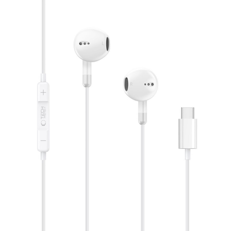 Tech-Protect Ultraboost Core G4 Ενσύρματα Ακουστικά USB-C, Λευκά