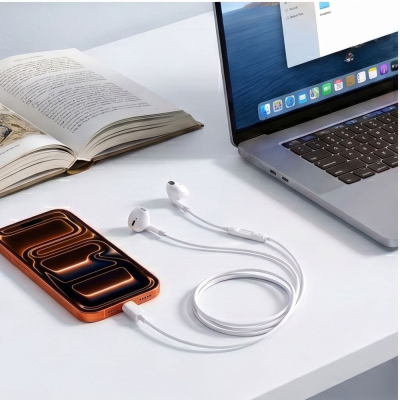 Tech-Protect Ultraboost Core G4 Ενσύρματα Ακουστικά USB-C, Λευκά