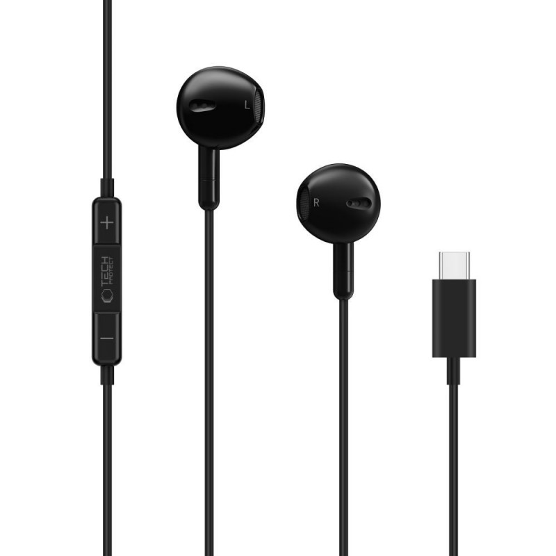 Tech-Protect Ultraboost Core G4 Ενσύρματα Ακουστικά USB-C, Μαύρα