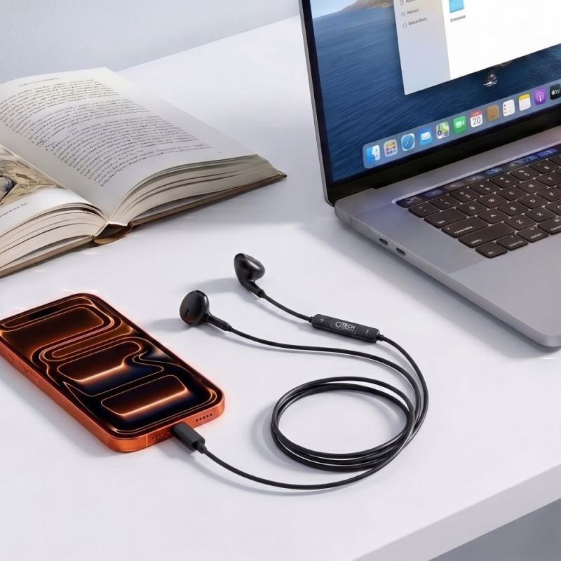 Tech-Protect Ultraboost Core G4 Ενσύρματα Ακουστικά USB-C, Μαύρα
