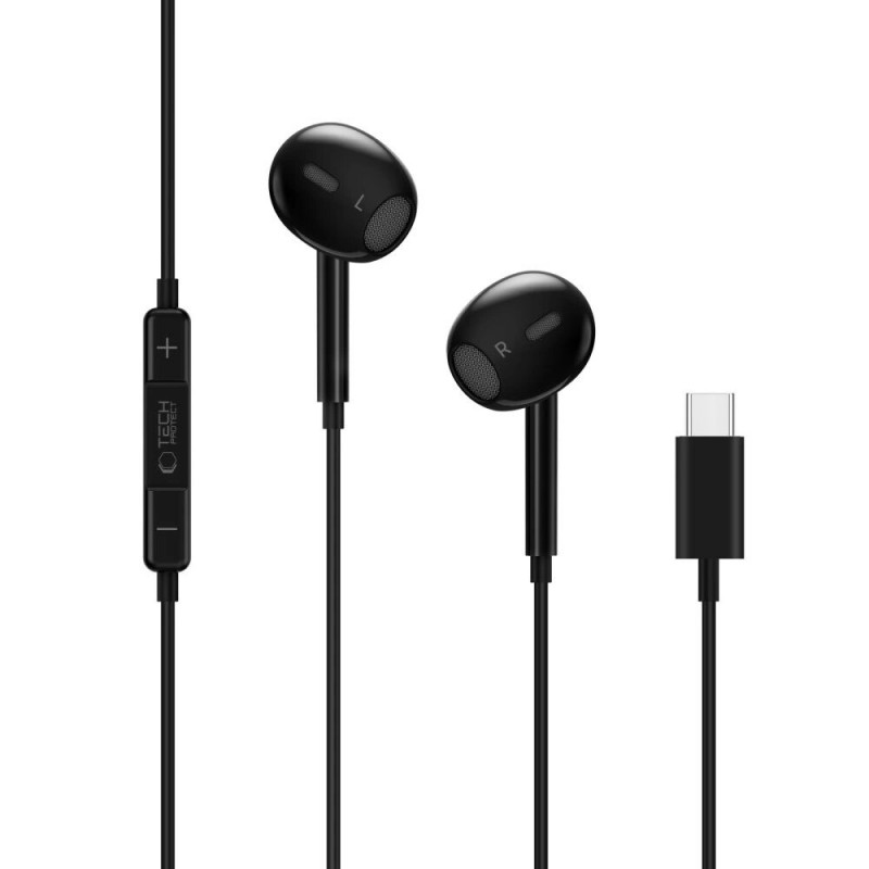 Tech-Protect Ultraboost Core G2 Ενσύρματα Ακουστικά USB-C, Μαύρα