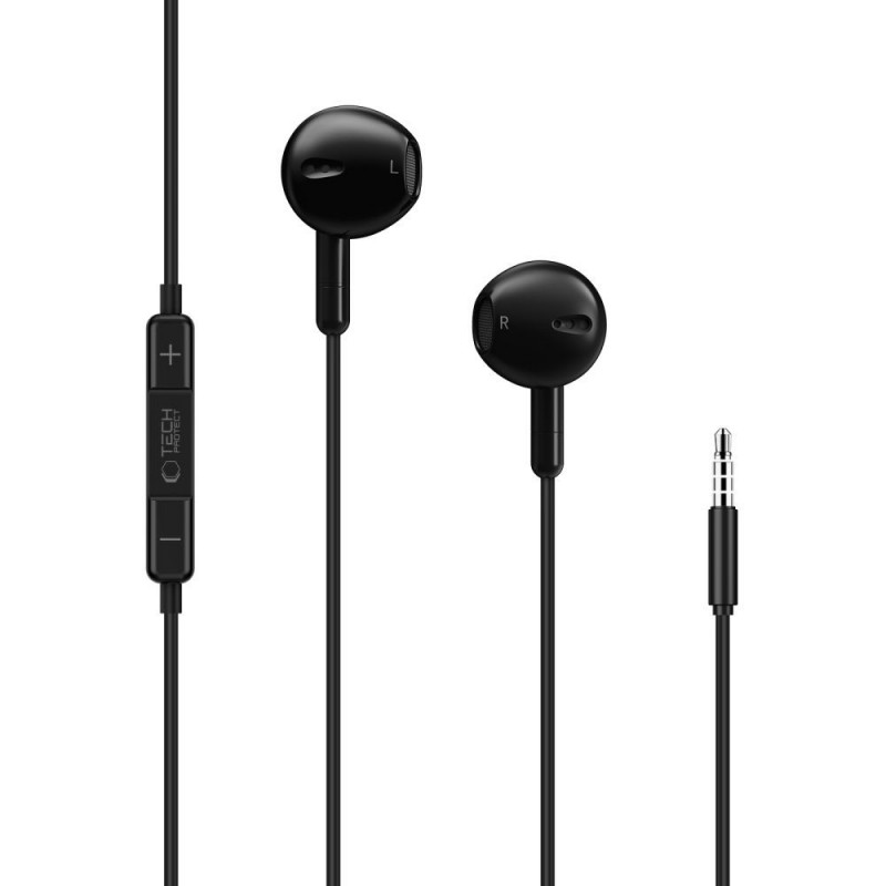 Tech-Protect Ultraboost Core G4 Ενσύρματα Ακουστικά Mini Jack 3.5 mm, Μαύρα