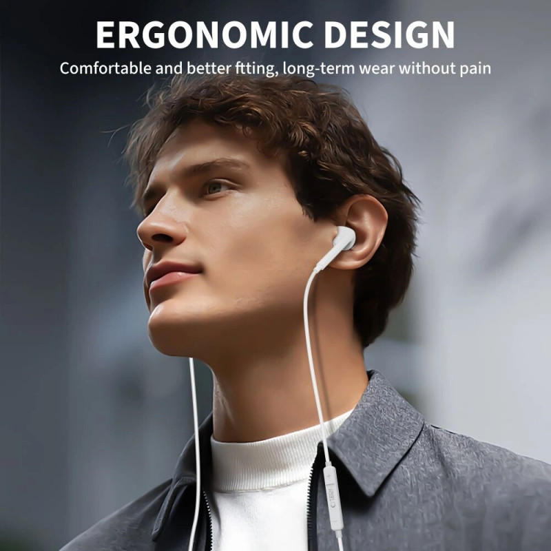 Tech-Protect Ultraboost Core G2 Ενσύρματα Ακουστικά Mini Jack 3.5 mm, Λευκά