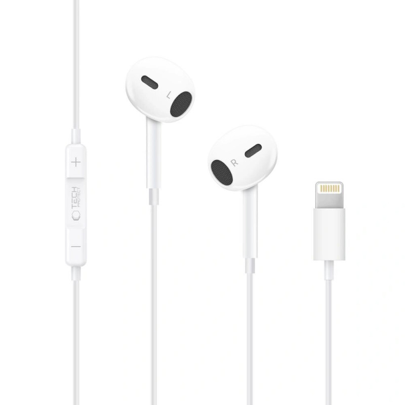 Tech-Protect Ultraboost Core G2 Lightning Ενσύρματα Ακουστικά, Λευκό (THP4681)