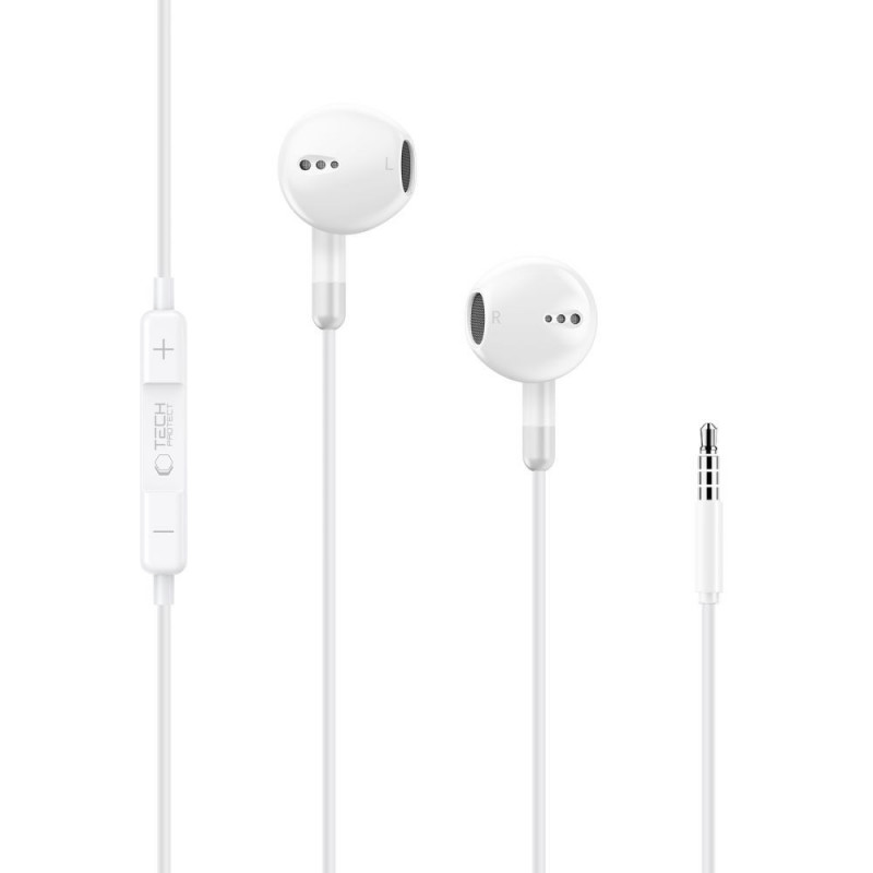 Tech-Protect Ultraboost Core G4 Ενσύρματα Ακουστικά Mini Jack 3.5 mm, Λευκά (THP5619)