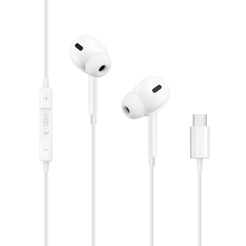 Tech-Protect Ultraboost Core G3 Ενσύρματα Ακουστικά USB-C, Λευκά