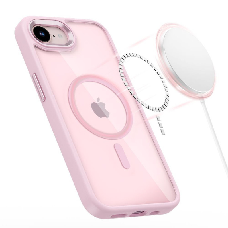 Θήκη Tech-Protect Magmat MagSafe για Apple iPhone 16e / 17e, απαλό ροζ/διάφανη