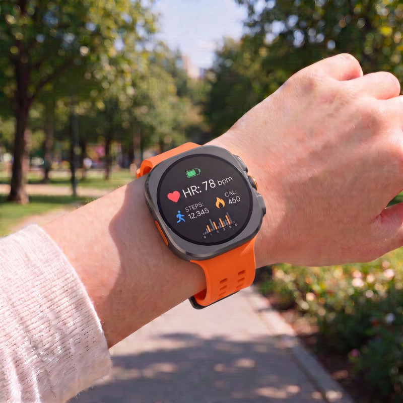 Tech-Protect Σιλικονούμενο λουράκι Air για Samsung Galaxy Watch Ultra 1 / 2 (2024-2026) 47 mm, πορτοκαλί Tangerine Orange