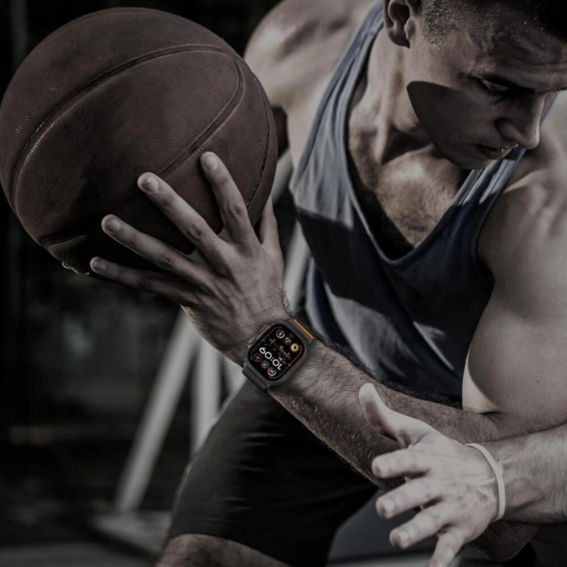 Tech-Protect Λουράκι Ρολογιού Nylon Clasp για Apple Watch 6 / 7 / 8 / 9 / 10 / SE / Ultra 1 / 2 44/45/46/49 mm, Μαύρο