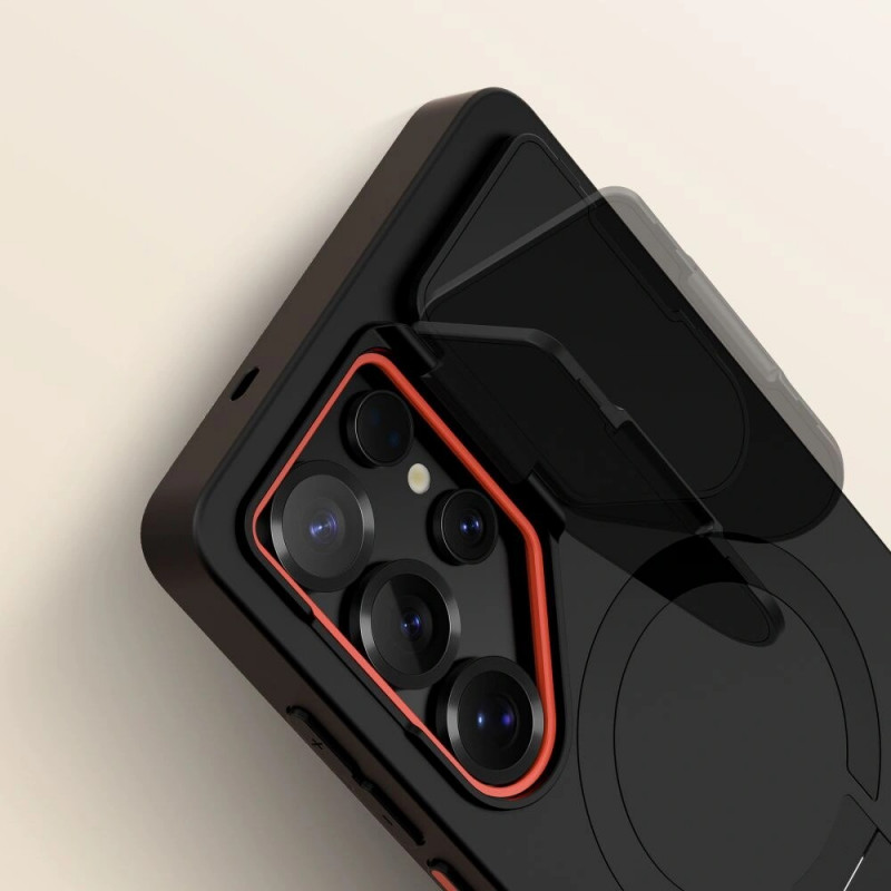 Θήκη Tech-Protect Kevlar Aura MagSafe για Samsung Galaxy S25 Ultra, Μαύρο/Πορτοκαλί