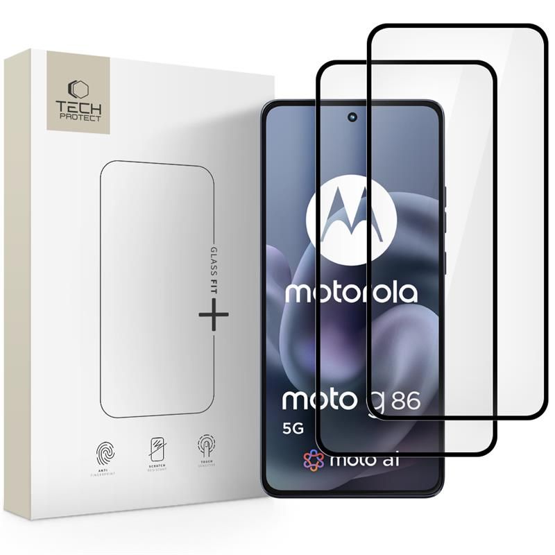 Tech-Protect Glass Fit+ Ενισχυμένο Γυαλί για Motorola Moto G86 5G / G86 5G Power (2 τεμ.), Μαύρο