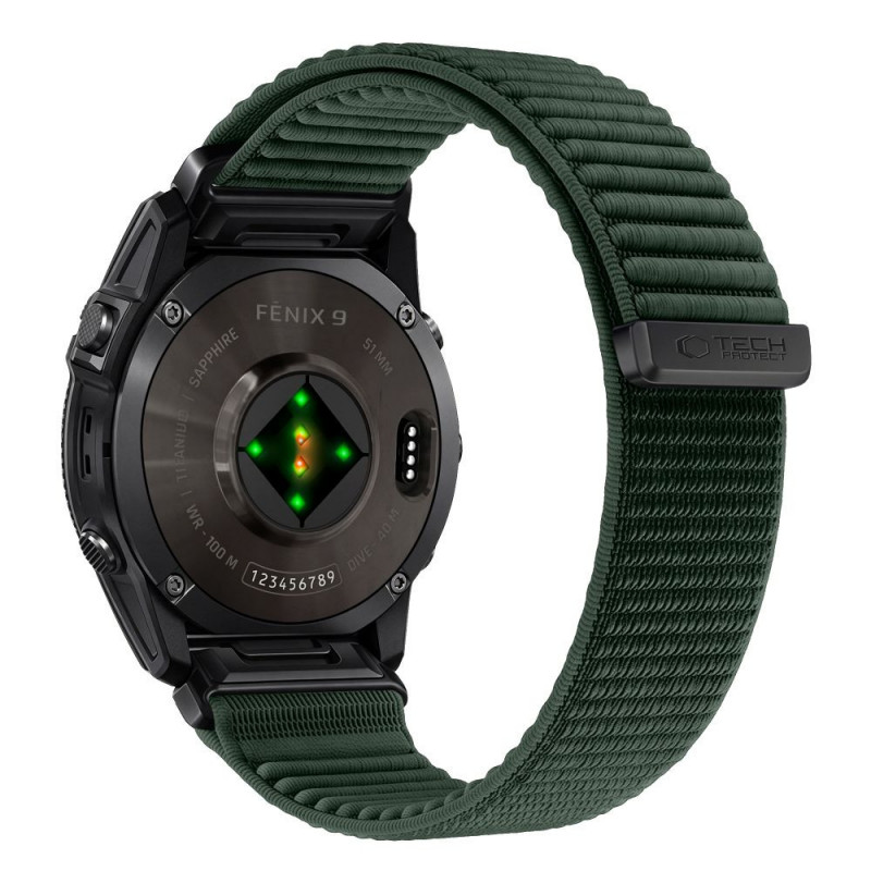Tech-Protect NylonLoop Λουράκι Ρολογιού για Garmin Fenix 5X / 5X Plus / 6X / 6X Pro / 7X / 8 / 8 Pro / 9 / 9 Pro (51 mm), Military Green