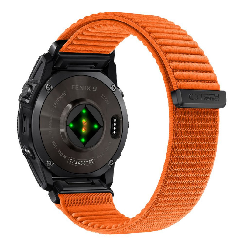Tech-Protect NylonLoop Λουράκι Ρολογιού για Garmin Fenix 5X / 5X Plus / 6X / 6X Pro / 7X / 8 / 8 Pro / 9 / 9 Pro (51 mm), Signal Orange