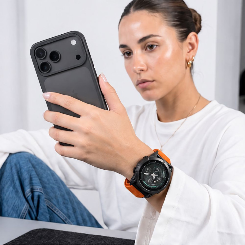 Tech-Protect NylonLoop Λουράκι Ρολογιού για Garmin Fenix 5X / 5X Plus / 6X / 6X Pro / 7X / 8 / 8 Pro / 9 / 9 Pro (51 mm), Signal Orange