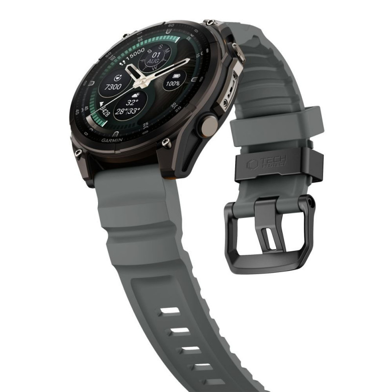 Tech-Protect Motion Λουράκι Ρολογιού για Garmin Fenix 5X / 5X Plus / 6X / 6X Pro / 7X / 8 / 8 Pro / 9 / 9 Pro (47 mm), Γκρι Θύελλας
