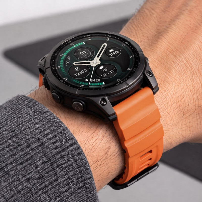 Tech-Protect Motion Garmin Fenix 5X / 5X Plus / 6X / 6X Pro / 7X / 8 / 8 Pro / 9 / 9 Pro Λουράκι Ρολογιού (51 mm), Signal Orange