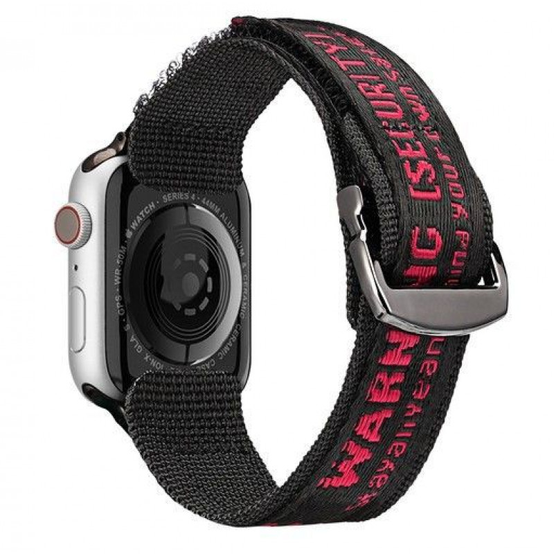 Dux Ducis Outdoor Version Λουράκι από Νάιλον για Apple Watch Ultra, SE, 8, 7, 6, 5, 4, 3, 2, 1 (49, 45, 44, 42 mm), Μαύρο και Κόκκινο