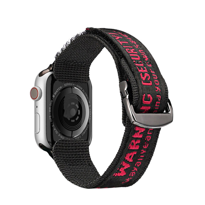 Dux Ducis Outdoor Version Λουράκι από Νάιλον για Apple Watch Ultra, SE, 8, 7, 6, 5, 4, 3, 2, 1 (49, 45, 44, 42 mm), Μαύρο και Κόκκινο