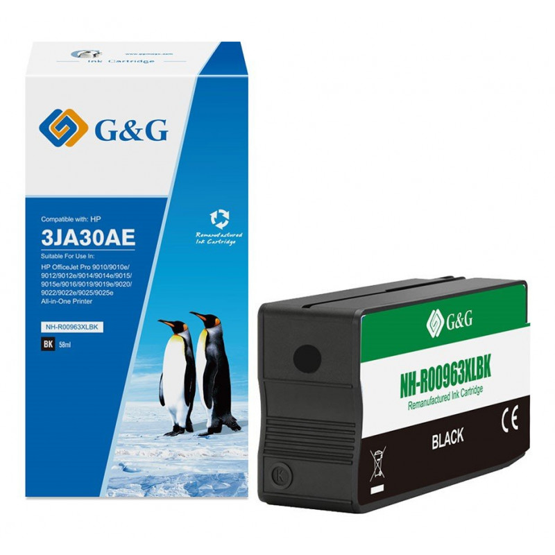 Συμβατό δοχείο μελανιού G&G για HP 963XL / 3JA30AE, XL μαύρο (19399)