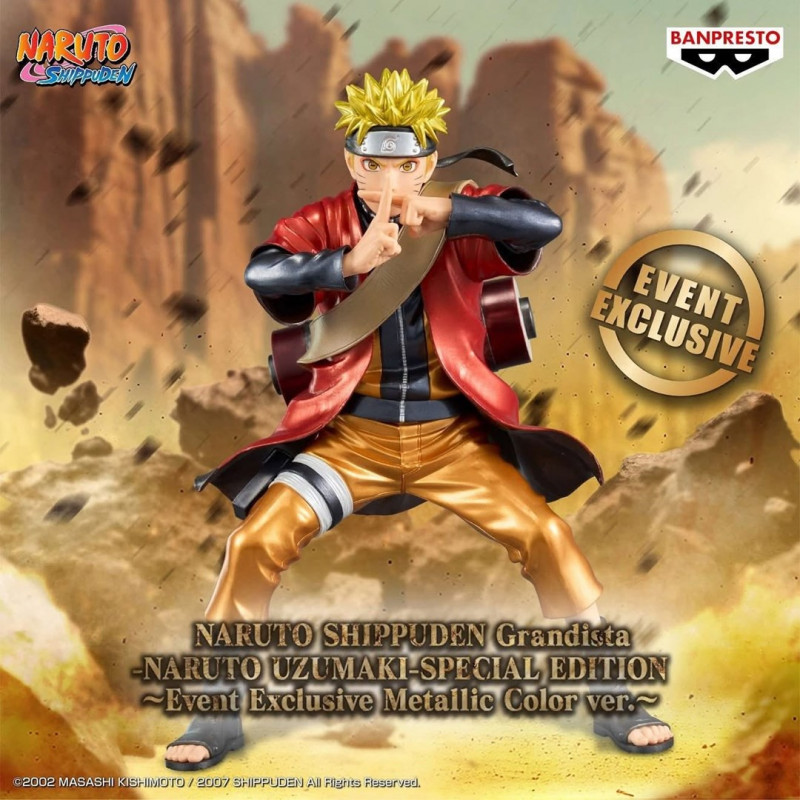 Bandai Banpresto Event Exclusive Grandista Naruto - Naruto Uzumaki Μεταλλικό Χρώμα, συλλεκτικό ειδώλιο