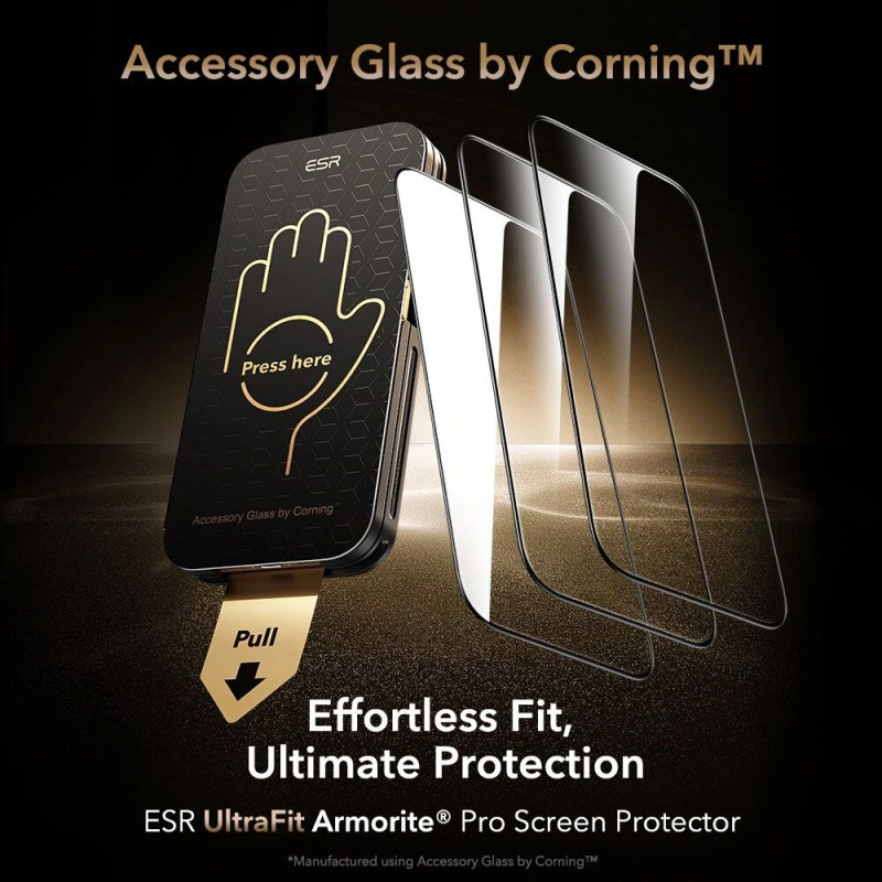 ESR UltraFit Armorite Pro Προστατευτικό Οθόνης από Σκληρυμένο Γυαλί με Glass by Corning για Apple iPhone 17 Pro Max, ESR928