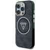Θήκη Guess GUHMP16LHG4PRTGK IML Metal Glitter 4G Circle Triangle MagSafe για Apple iPhone 16 Pro, μαύρη
