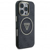 Θήκη Guess GUHMP16LHG4PRTGK IML Metal Glitter 4G Circle Triangle MagSafe για Apple iPhone 16 Pro, μαύρη