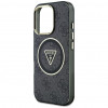 Θήκη Guess GUHMP16LHG4PRTGK IML Metal Glitter 4G Circle Triangle MagSafe για Apple iPhone 16 Pro, μαύρη