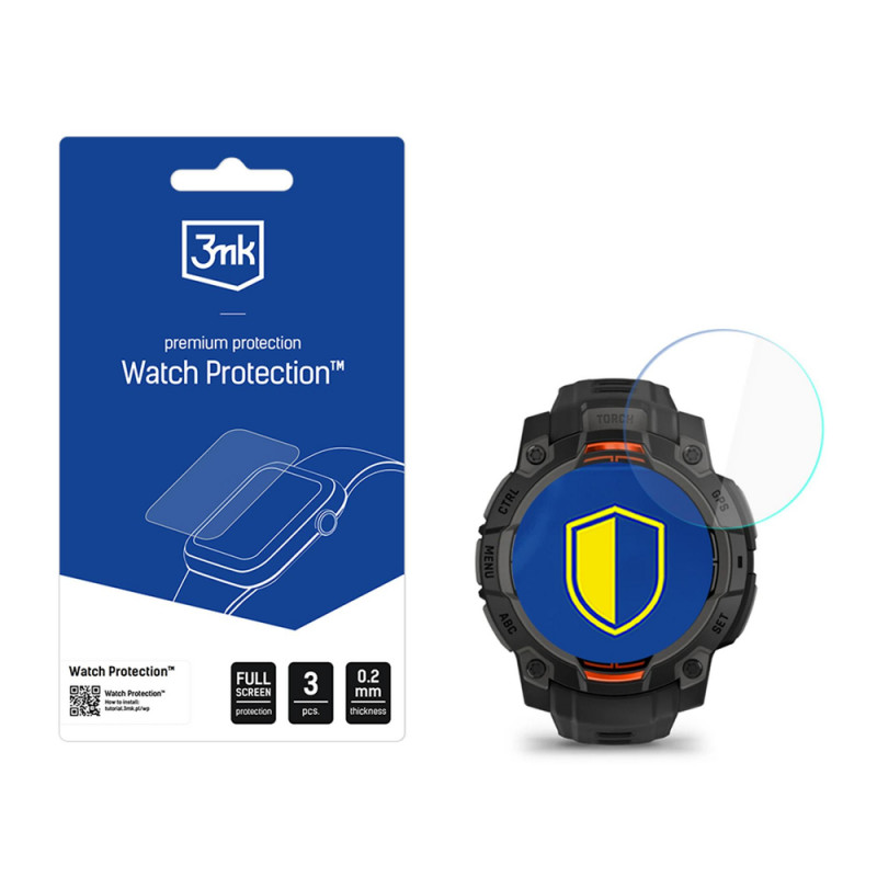 3MK FlexibleGlass Watch Garmin Instinct 3 Tactical Edition 45 mm (Solar) υβριδική μεμβράνη προστασίας οθόνης