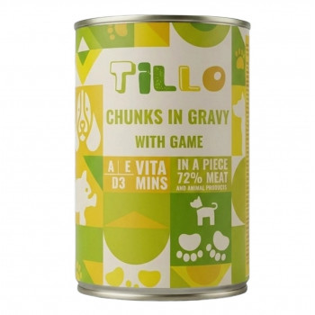 TILLO Chunks in gravy Game υγρή τροφή για σκύλους, 415 g