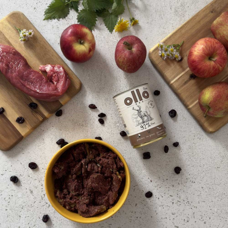 OLLO Υγρή τροφή για σκύλους Pure Deer, 850 g