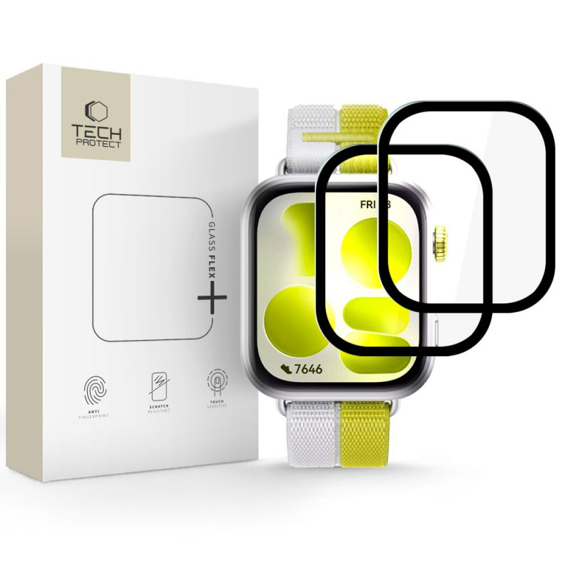 Tech-Protect Glass Flex+ Huawei Watch Fit 5 Υβριδικό Γυαλί, Μαύρο (2 τεμ.)