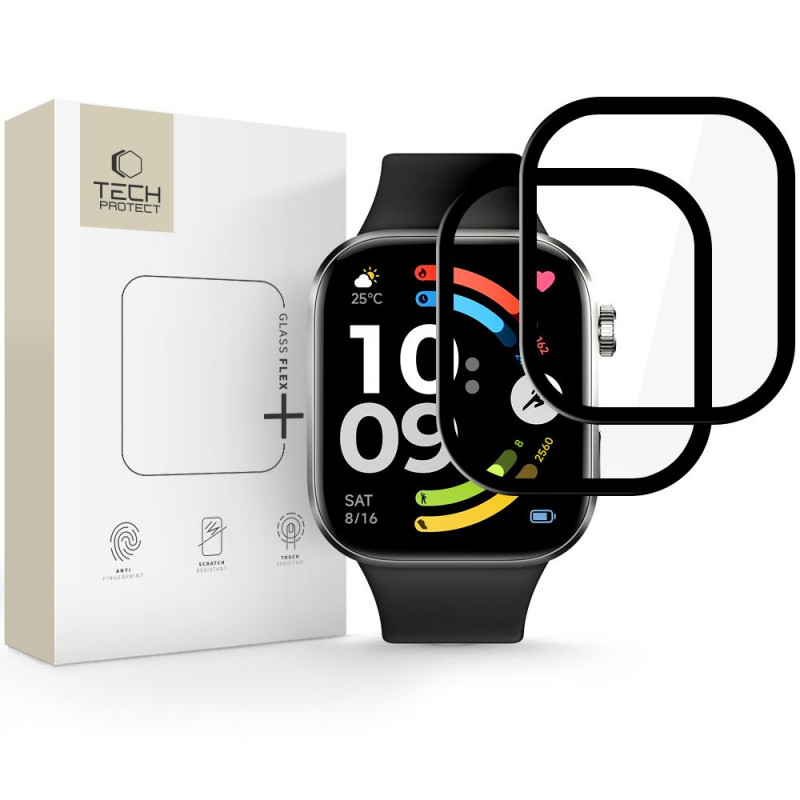 Tech-Protect Glass Flex+ Xiaomi Redmi Watch 6 Υβριδικό Γυαλί, Μαύρο (2 τεμ.)