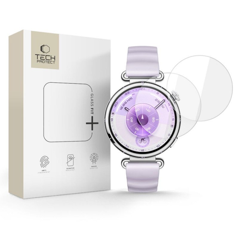 Tech-Protect Glass Fit+ Ενισχυμένο Γυαλί για Huawei Watch GT 6 41mm, Διαφανές (2 τεμ.)