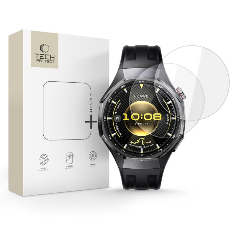 Tech-Protect Glass Fit+ Ενισχυμένο Γυαλί για Huawei Watch GT 6 Pro 46mm, Διαφανές (2 τεμ.)